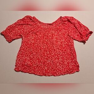 Red Floral Top